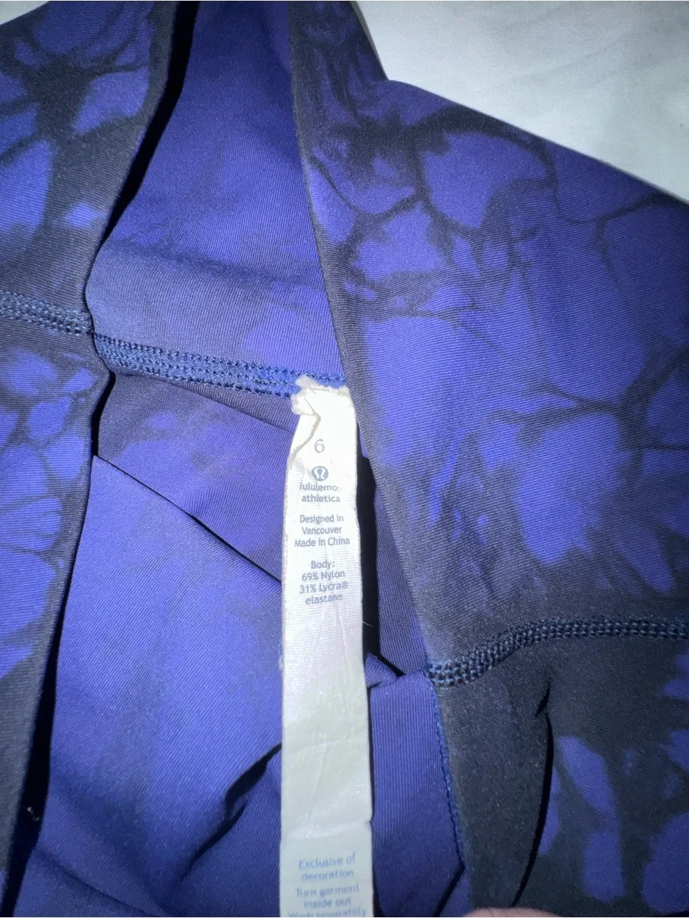 lululemon athletica Navy and Black Tie-Dye Leggings